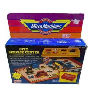1985 Galoob Micro Machines City Service Center Action Playset Carry Case USED